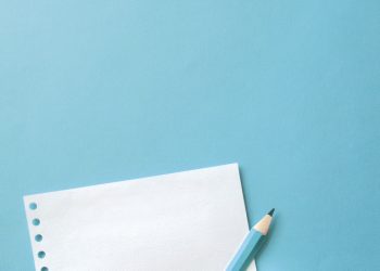 sheet paper pen with blue background 53876 41374