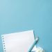 sheet paper pen with blue background 53876 41374