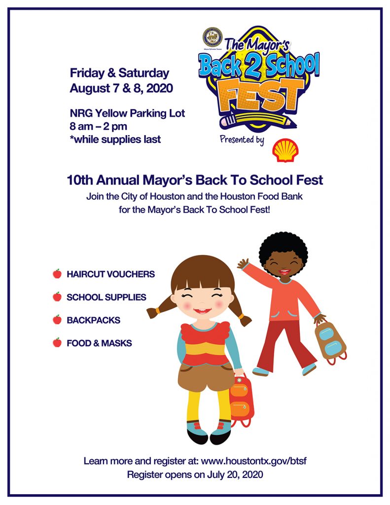 휴스턴 시 ‘Back to School Fest’ 드라이브-스루로 1 5 2. 휴스턴 시장 백 투 스쿨 페스티벌 1
