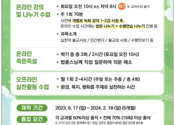 ‘법륜스님과 함께하는 정토불교대학’ 신입생 모집