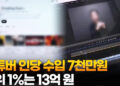 유튜버 1인당 연 수입 7천만, 4년 만에 25%↑…상위 1%는 13억