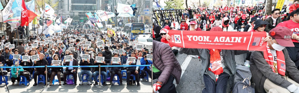 '탄핵 1년' 서울도심 곳곳 집회…"내란청산" vs "윤 어게인" 1 4 1년