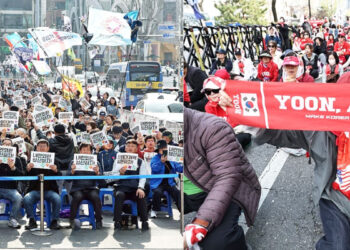 ‘탄핵 1년’ 서울도심 곳곳 집회…”내란청산” vs “윤 어게인”