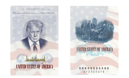 이젠 여권까지…美국무부, 트럼프 얼굴 새긴 '한정판 여권' 발급 1 US limited edition passport