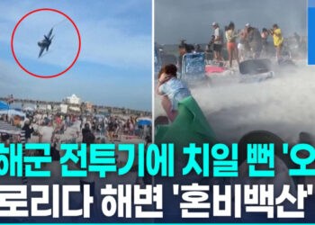 [영상] 미 해군 전투기가 덮치는 줄 ‘오싹’…블루엔젤스 저공비행 논란