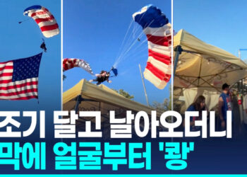[영상] 나무에 성조기 걸리자 “오마이갓!”…美 축제장 추락 사고 ‘아찔’