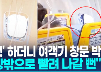 [영상] 비행 중 여객기 창문 ‘뻥’ 뚫려…”창밖으로 머리 빨려 나가”