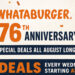 Whataburger, 창립 76주년 맞아 ’76센트’ 이벤트 대공개(음성서비스)