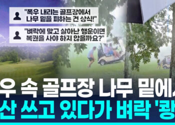 [영상] 미국서 골프장에 벼락…나무 아래 있던 남성 낙뢰에 부상