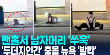 [영상] 맨홀서 남자머리 ‘쑤욱’…뉴욕 잇단 ‘두더지 인간’ 출몰에 우려